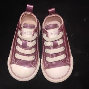 Kids Lace-Free Metallic Mauve Sneakers